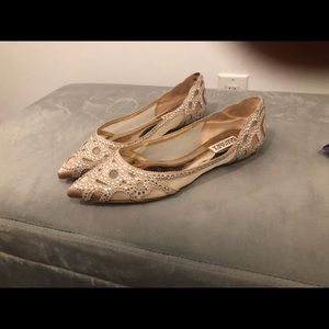 Sparly nude ballet flats